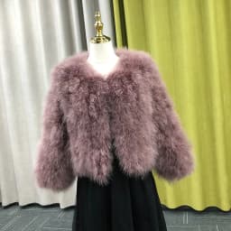 14 Colors Ostrich Feather Fur Coat Shearling Women Jackets Elegant Fashion Luxury Autumn Winter Top Clothes