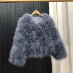14 Colors Ostrich Feather Fur Coat Shearling Women Jackets Elegant Fashion Luxury Autumn Winter Top Clothes