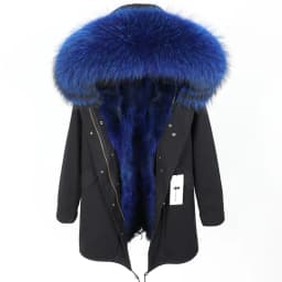 Maomaokong 2026 New Natural Fur Lining Real Fur Coat Winter Jacket Women Raccoon Fur Collar Warm Thick Parkas Female Clothing
