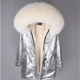 Maomaokong 2026 New Natural Fur Lining Real Fur Coat Winter Jacket Women Raccoon Fur Collar Warm Thick Parkas Female Clothing