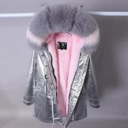 Maomaokong 2026 New Natural Fur Lining Real Fur Coat Winter Jacket Women Raccoon Fur Collar Warm Thick Parkas Female Clothing