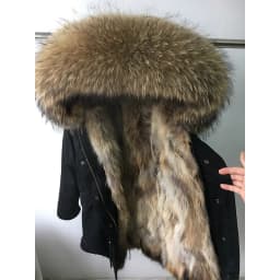 Maomaokong 2026 New Natural Fur Lining Real Fur Coat Winter Jacket Women Raccoon Fur Collar Warm Thick Parkas Female Clothing