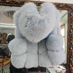 Rea Fox Fur Jacket Women Luxury Genuine Silver Fox Short Coat For Girls sleeveless Winter Plush Red Fox Fur Vest Female