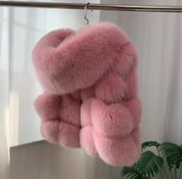 Rea Fox Fur Jacket Women Luxury Genuine Silver Fox Short Coat For Girls sleeveless Winter Plush Red Fox Fur Vest Female