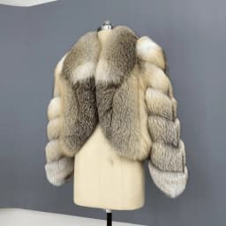 Women's Fur Real Fox Fur Coat Long Sleeve Luxury Natural Fox Cloth Turn Down Collar