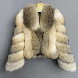 Women's Fur Real Fox Fur Coat Long Sleeve Luxury Natural Fox Cloth Turn Down Collar