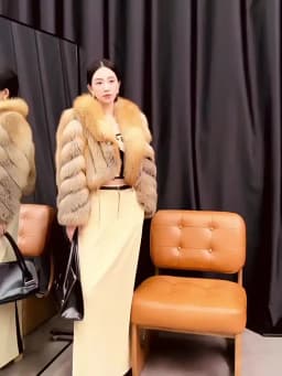 Women's Fur Real Fox Fur Coat Long Sleeve Luxury Natural Fox Cloth Turn Down Collar