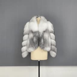 Women's Fur Real Fox Fur Coat Long Sleeve Luxury Natural Fox Cloth Turn Down Collar