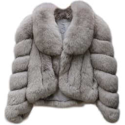 Women's Fur Real Fox Fur Coat Long Sleeve Luxury Natural Fox Cloth Turn Down Collar