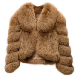 Women's Fur Real Fox Fur Coat Long Sleeve Luxury Natural Fox Cloth Turn Down Collar