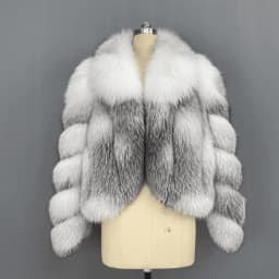 Women's Fur Real Fox Fur Coat Long Sleeve Luxury Natural Fox Cloth Turn Down Collar