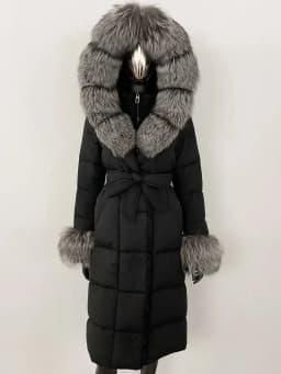 OFTBUY 2024 Long Winter Jacket Women Natural Real Raccoon Fox Fur Collar Hooded White Duck Down Coat Thick Warm Casual Outerwear