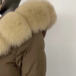 OFTBUY 2024 Long Winter Jacket Women Natural Real Raccoon Fox Fur Collar Hooded White Duck Down Coat Thick Warm Casual Outerwear