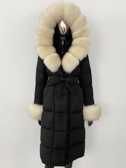 OFTBUY 2024 Long Winter Jacket Women Natural Real Raccoon Fox Fur Collar Hooded White Duck Down Coat Thick Warm Casual Outerwear