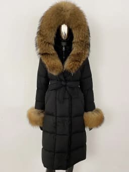 OFTBUY 2024 Long Winter Jacket Women Natural Real Raccoon Fox Fur Collar Hooded White Duck Down Coat Thick Warm Casual Outerwear