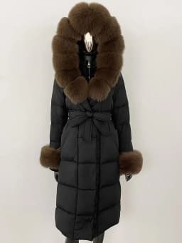 OFTBUY 2024 Long Winter Jacket Women Natural Real Raccoon Fox Fur Collar Hooded White Duck Down Coat Thick Warm Casual Outerwear