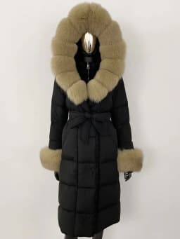 OFTBUY 2024 Long Winter Jacket Women Natural Real Raccoon Fox Fur Collar Hooded White Duck Down Coat Thick Warm Casual Outerwear