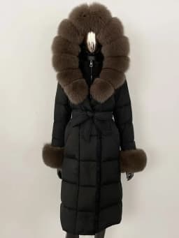 OFTBUY 2024 Long Winter Jacket Women Natural Real Raccoon Fox Fur Collar Hooded White Duck Down Coat Thick Warm Casual Outerwear