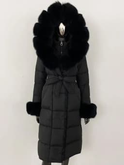 OFTBUY 2024 Long Winter Jacket Women Natural Real Raccoon Fox Fur Collar Hooded White Duck Down Coat Thick Warm Casual Outerwear