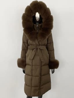 OFTBUY 2024 Long Winter Jacket Women Natural Real Raccoon Fox Fur Collar Hooded White Duck Down Coat Thick Warm Casual Outerwear