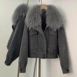 OFTBUY New Autumn Winter Real Fox Fur Top Clothes Women Short 100% Wool Coat Fahsion Natural Fur Cashmere Woolen Jacket Female