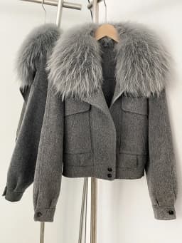 OFTBUY New Autumn Winter Real Fox Fur Top Clothes Women Short 100% Wool Coat Fahsion Natural Fur Cashmere Woolen Jacket Female