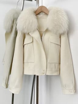 OFTBUY New Autumn Winter Real Fox Fur Top Clothes Women Short 100% Wool Coat Fahsion Natural Fur Cashmere Woolen Jacket Female