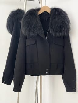 OFTBUY New Autumn Winter Real Fox Fur Top Clothes Women Short 100% Wool Coat Fahsion Natural Fur Cashmere Woolen Jacket Female