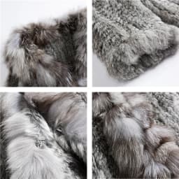 CT903 Pudi New Autumn Women Genuine Rabbit Fur Coat With Real Fox Collar Lady Casual Winter Jacket Trench