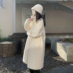 Women's Long Fur Coat European Mink Velvet Eco-friendly Fur Loose Warm Stand Collar Large Coat Simplicity Commute Style