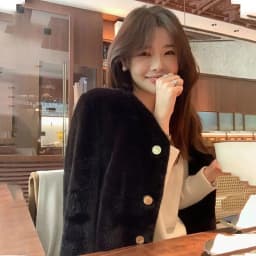 Young Style Short Fur Vest Winter Coat Women's V-Neck Padded Jacket Eco-Friendly Mink Hair Leather Integrated Outerwear