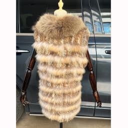 Women Knitted Handmade Real Rabbit Fur Vest Gilet Sleeveless Garment Waistcoat Female Natural Raccoon Fur Coat Jacket