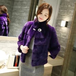 Women's Real Mink Fur Jacket Short Coat European Street Style Warm Casual Fashion Ladies Outerwear