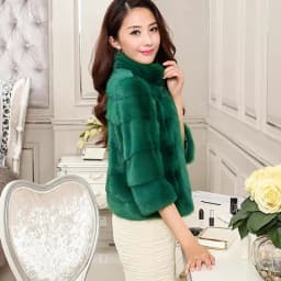 Women's Real Mink Fur Jacket Short Coat European Street Style Warm Casual Fashion Ladies Outerwear
