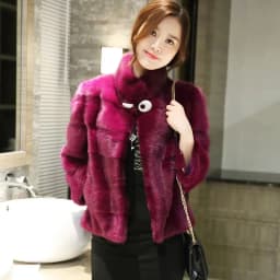 Women's Real Mink Fur Jacket Short Coat European Street Style Warm Casual Fashion Ladies Outerwear