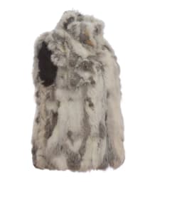 New Women Real Natural Rabbit Fur Zipper Vest High collar Fur Waist vest wfp400 Female Top