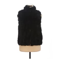 New Women Real Natural Rabbit Fur Zipper Vest High collar Fur Waist vest wfp400 Female Top