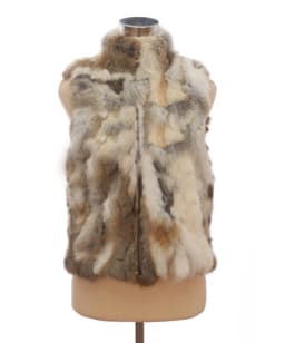 New Women Real Natural Rabbit Fur Zipper Vest High collar Fur Waist vest wfp400 Female Top