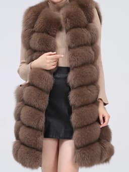 Natural Real Fox Fur Vest Natural Fur Coat For Jacket Female Coats Vest Waistcoat Long Fur Coats Real Fur Coat Fox Vest Jacket