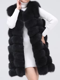 Natural Real Fox Fur Vest Natural Fur Coat For Jacket Female Coats Vest Waistcoat Long Fur Coats Real Fur Coat Fox Vest Jacket