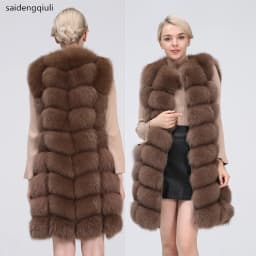 Natural Real Fox Fur Vest Natural Fur Coat For Jacket Female Coats Vest Waistcoat Long Fur Coats Real Fur Coat Fox Vest Jacket