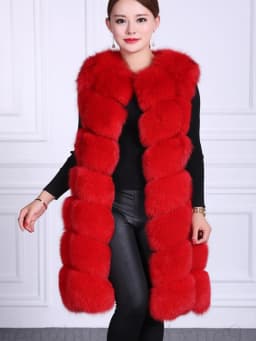 Natural Real Fox Fur Vest Natural Fur Coat For Jacket Female Coats Vest Waistcoat Long Fur Coats Real Fur Coat Fox Vest Jacket