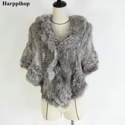 2023 Genuine Rabbit Fur Poncho,Knitted Rabbit Fur Pashmina,Genuine Rabbit Fur Shawl women's coats/Hot Sale/OEM/Wholesale/Retail