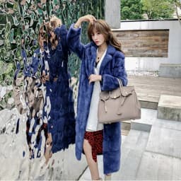 HDHOHR 2026 Real Whole Mink Fur X-Long Coat Factory Direct Sale Winter Slim Warm Female Mink Fur Long Turn-down Collar Jacket