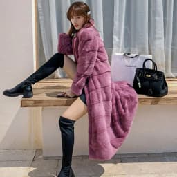 HDHOHR 2026 Real Whole Mink Fur X-Long Coat Factory Direct Sale Winter Slim Warm Female Mink Fur Long Turn-down Collar Jacket