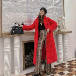 HDHOHR 2026 Real Whole Mink Fur X-Long Coat Factory Direct Sale Winter Slim Warm Female Mink Fur Long Turn-down Collar Jacket