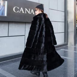 HDHOHR 2026 Real Whole Mink Fur X-Long Coat Factory Direct Sale Winter Slim Warm Female Mink Fur Long Turn-down Collar Jacket