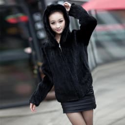 New Mink Fur Coat Women's Long-Sleeve Top Fashion All-Match Mink Knit Jacket Mink Knitted Fur Coat