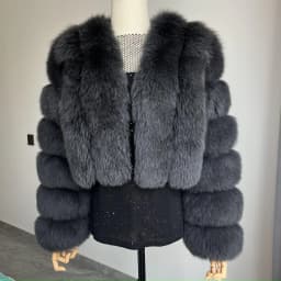 Real Fox Fur Coat for Women Fashion V-neck 42 Cm Short Fur Coat With Real Fox Fur Luxury Autumn Winter Warm Women Fox Fur Coat