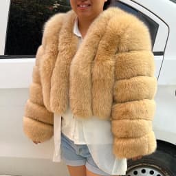 Real Fox Fur Coat for Women Fashion V-neck 42 Cm Short Fur Coat With Real Fox Fur Luxury Autumn Winter Warm Women Fox Fur Coat